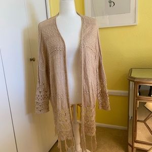 I Joah sweater with fringe in taupe Size M/L